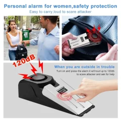120dB Portable Door Stop Alarm – Travel & Home Security Thumbnail 3