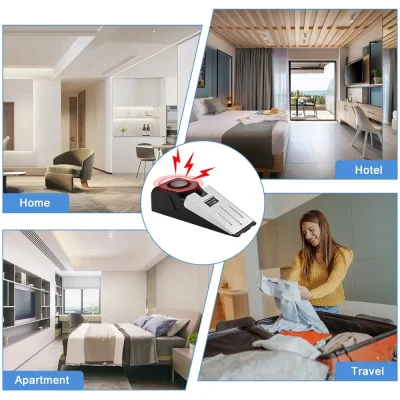 120dB Portable Door Stop Alarm – Travel & Home Security