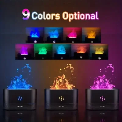 3-in-1 Flame Humidifier – Ultrasonic Aroma Diffuser & LED Night Light