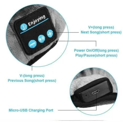 Bluetooth Sleep Mask Headphones – Built-In Speakers & Microphone
