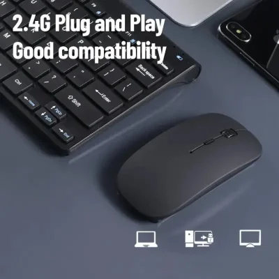 78-Key Wireless Keyboard & Mouse Combo – Compact Desktop Set