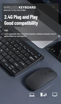 78-Key Wireless Keyboard & Mouse Combo – Compact Desktop Set Thumbnail 12