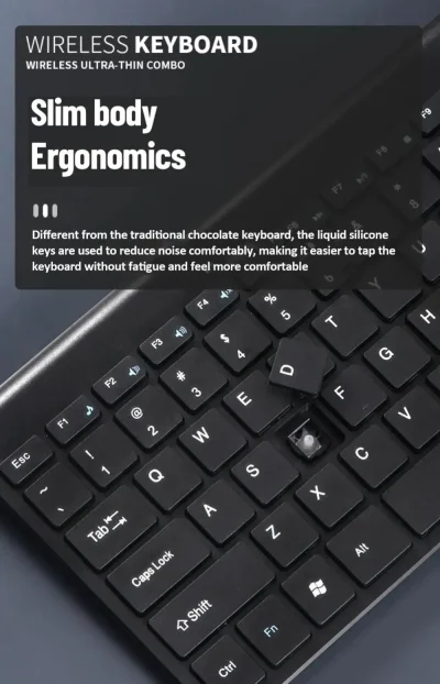 78-Key Wireless Keyboard & Mouse Combo – Compact Desktop Set