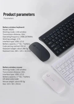 78-Key Wireless Keyboard & Mouse Combo – Compact Desktop Set Thumbnail 9