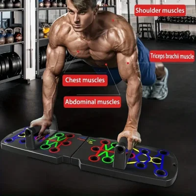 Foldable Push-Up Board – Multi-Position Home Workout System