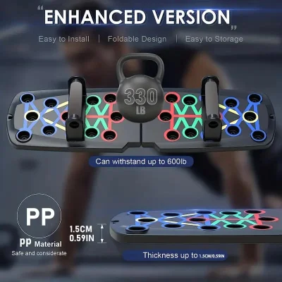 Foldable Push-Up Board – Multi-Position Home Workout System