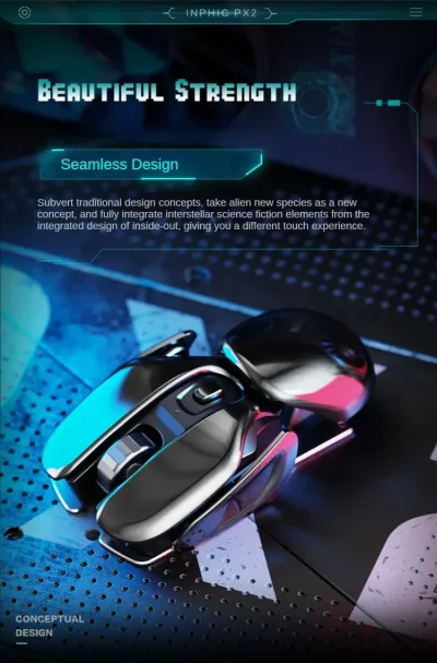 Wireless Rechargeable Mouse – 1600 DPI, 6 Buttons
