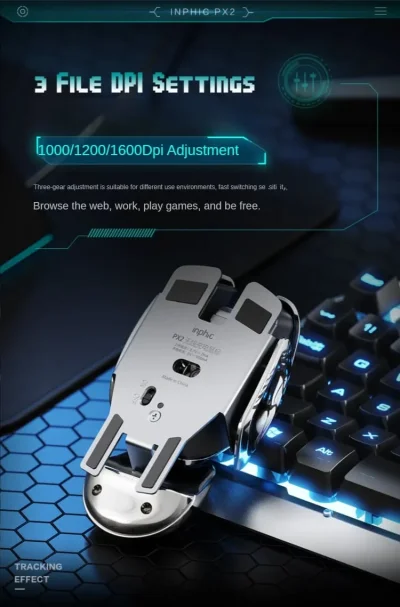 Wireless Rechargeable Mouse – 1600 DPI, 6 Buttons