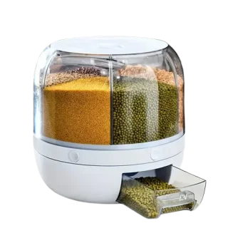 Rotating Grain Storage Container – Divided Compartments