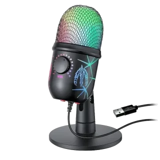 USB Condenser Microphone – RGB Lighting & Plug-and-Play