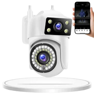 Dual-Lens PTZ WiFi Camera – iCSee & Auto Tracking