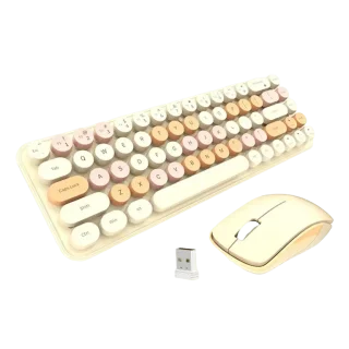 2.4GHz Keyboard & Mouse Set – Retro-Style Keys