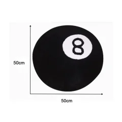 8-Ball Round Rug – 50cm Polyester Accent Thumbnail 9