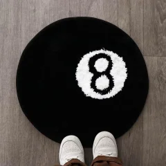 8-Ball Round Rug – 50cm Polyester Accent Thumbnail 1