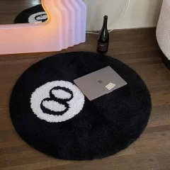 8-Ball Round Rug – 50cm Polyester Accent Thumbnail 8