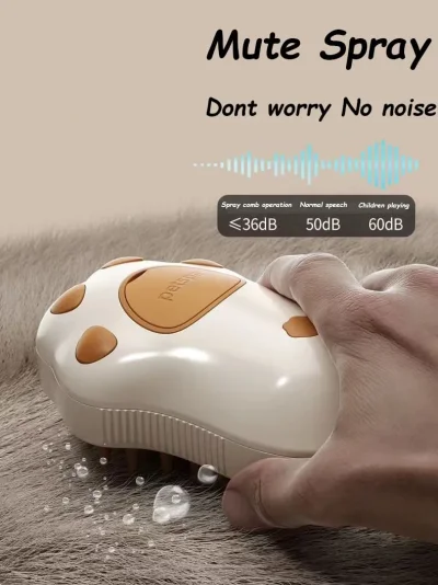 3-in-1 Electric Pet Brush – Spray & Grooming