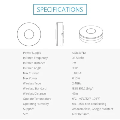 WiFi IR Remote – Alexa & Google Home Control