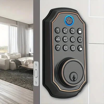Smart Fingerprint Deadbolt Lock – Keypad, Auto-Lock & Keyless Entry