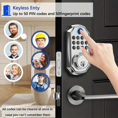 Smart Fingerprint Deadbolt Lock – Keypad, Auto-Lock & Keyless Entry