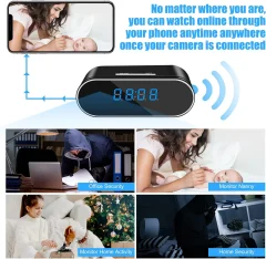 1080p WiFi Clock Camera – Motion Detection & Night Vision Thumbnail 3
