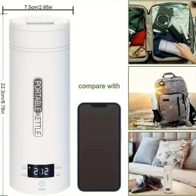 Portable Electric Travel Kettle – Stainless Steel, 500ml, Auto Shut-Off