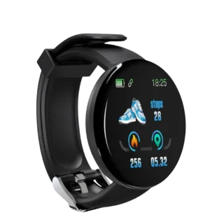 Round Fitness Smartwatch – Heart Rate & Activity Tracking