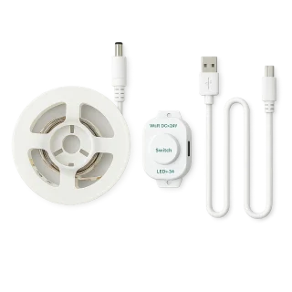 Motion-Sensor LED Strip – USB, Cold-White Lighting