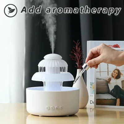 3-in-1 Flowing-Water Humidifier – 600ml & Night Light