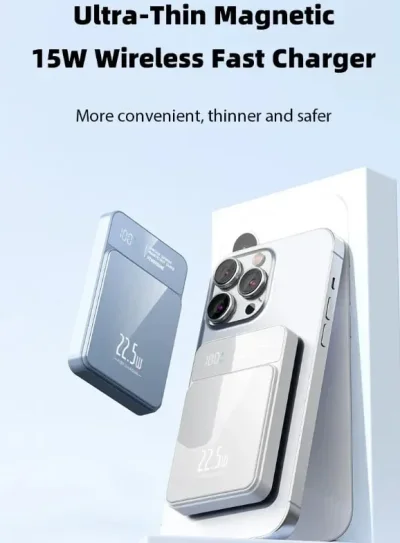 Magnetic Wireless Power Bank – 22.5W Charging Listed