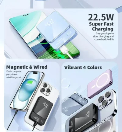 Magnetic Wireless Power Bank – 22.5W Charging Listed