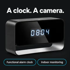 1080p WiFi Alarm Clock Camera – IR Night Vision & Motion Detection Thumbnail 5