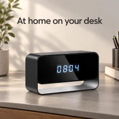 1080p WiFi Alarm Clock Camera – IR Night Vision & Motion Detection Thumbnail 2