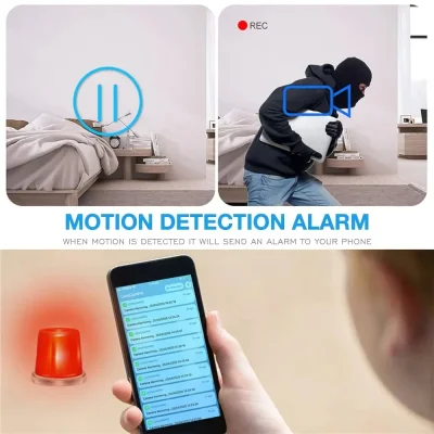 1080p WiFi Alarm Clock Camera – Temperature & Humidity Display