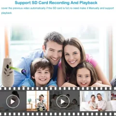 1080p WiFi Alarm Clock Camera – Temperature & Humidity Display Thumbnail 8