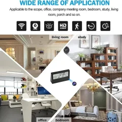 1080p WiFi Alarm Clock Camera – Temperature & Humidity Display Thumbnail 13