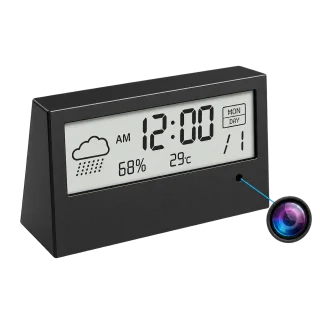 1080p WiFi Alarm Clock Camera – Temperature & Humidity Display