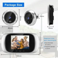 2.8-Inch Door Viewer Camera – 90° Lens & Night Vision Thumbnail 15