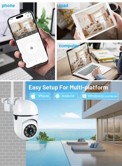 1080p Outdoor WiFi Security Camera – 5GHz WiFi & 4× Zoom