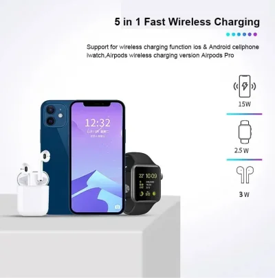 3-in-1 Wireless Charging Stand – iPhone, Watch & Earbuds