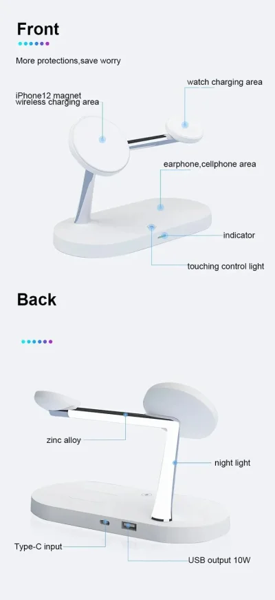 3-in-1 Wireless Charging Stand – iPhone, Watch & Earbuds