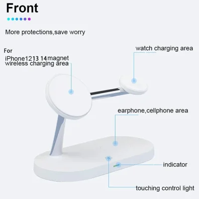 3-in-1 Wireless Charging Stand – iPhone, Watch & Earbuds