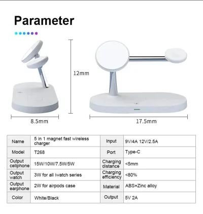 3-in-1 Wireless Charging Stand – iPhone, Watch & Earbuds