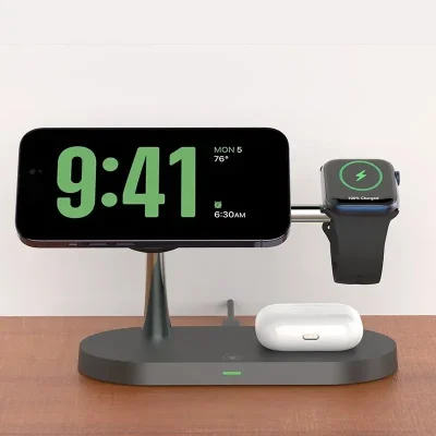 3-in-1 Wireless Charging Stand – iPhone, Watch & Earbuds