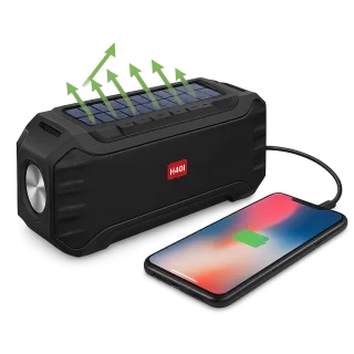 Solar Bluetooth Speaker – 1200mAh Battery & Built-In Flashlight