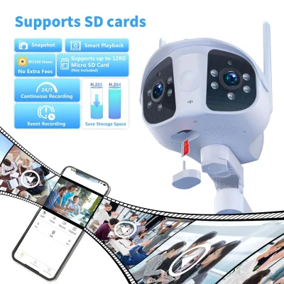 8MP 4K Dual-Lens WiFi Camera – 180° View