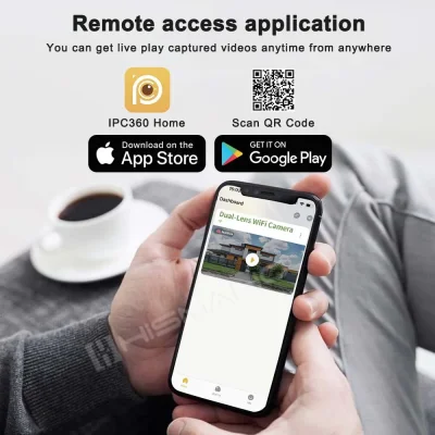 8MP 4K Dual-Lens WiFi Camera – 180° View