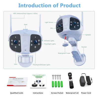 8MP 4K Dual-Lens WiFi Camera – 180° View