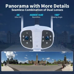 8MP 4K Dual-Lens WiFi Camera – 180° View Thumbnail 5
