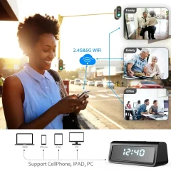 WiFi Clock Camera – Dual-Band Connection & IR Night Vision Thumbnail 6