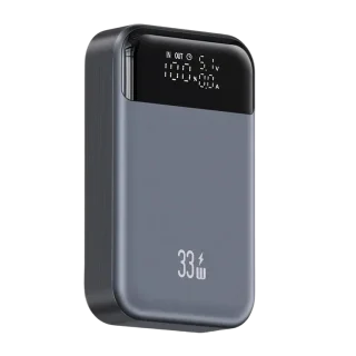 10,000mAh 33W USB-C PD Power Bank – Dual USB & LED Display